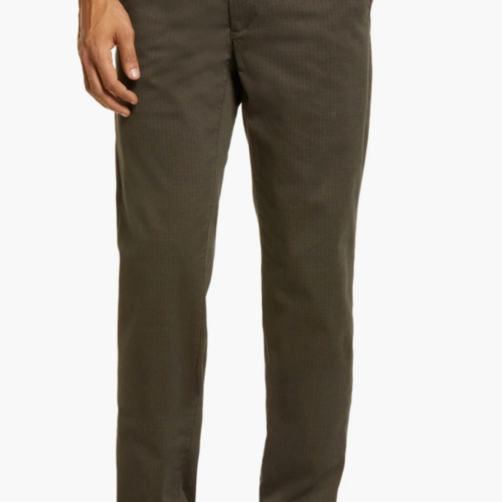 Adriano Goldschmied Marshall Slim Trouser Pants Mens 36x34 Brown Textural Print